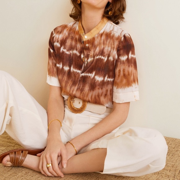 NWT MANGO TIE DYE SATIN SHIRT - S